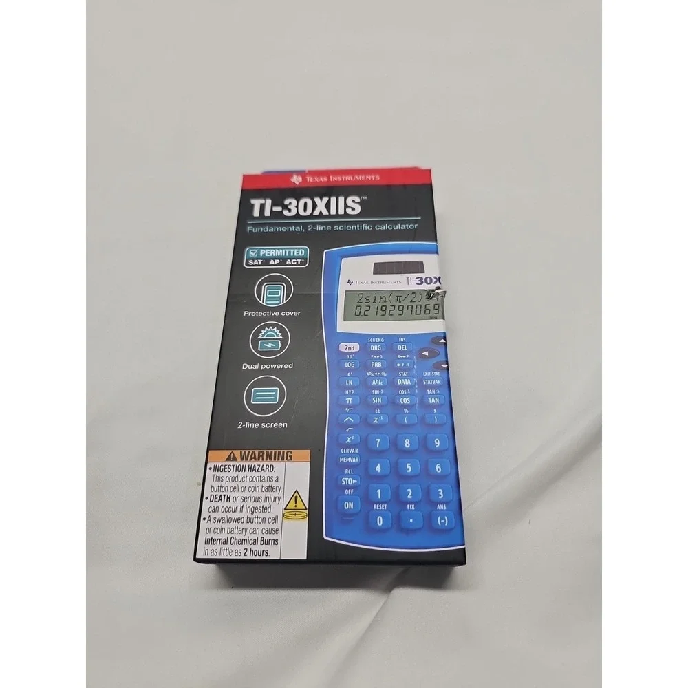 Texas Instruments TI-30XIIS 2 Line Scientific Calculator Lightning Blue‎ Sealed